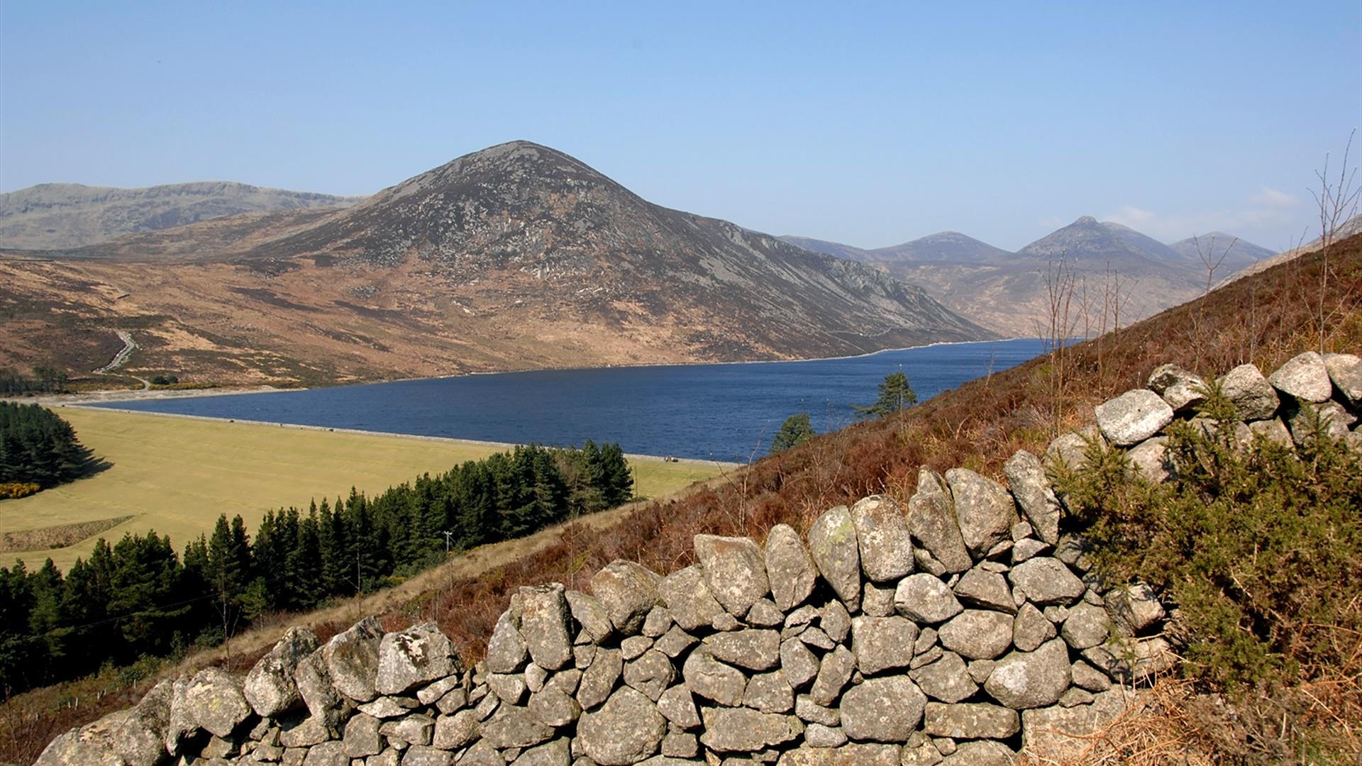 Reservoir surrounded by Mourne Mountains