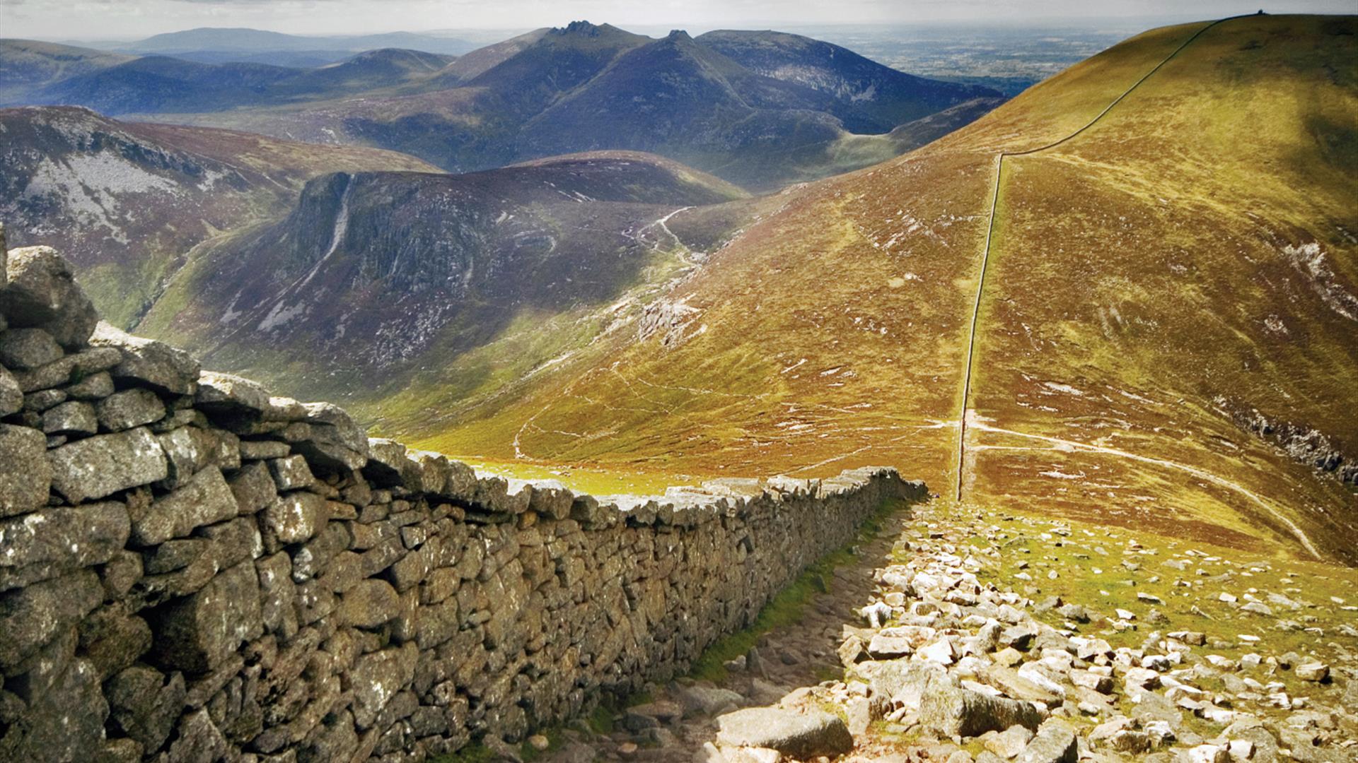 Mountain trail with sea view